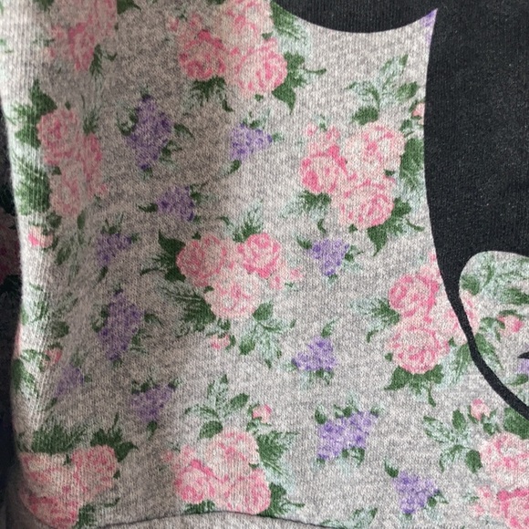 Forever 21 Disney Minnie Mouse gold grey floral pullover crew neck sweatshirt S - Picture 4 of 16